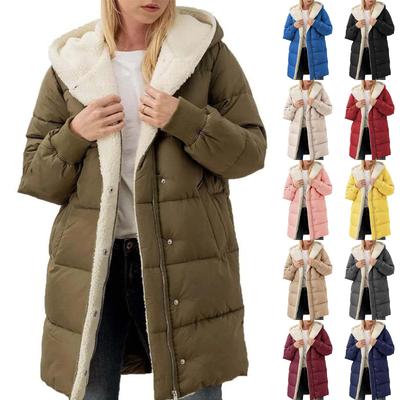 2025 Winter Women's Solid Color Hooded Coat, Reversible Fleece Zip Up Jacket With Slim Fit, Warm Thermal Long Sleeve Outerwear For Cold Weather