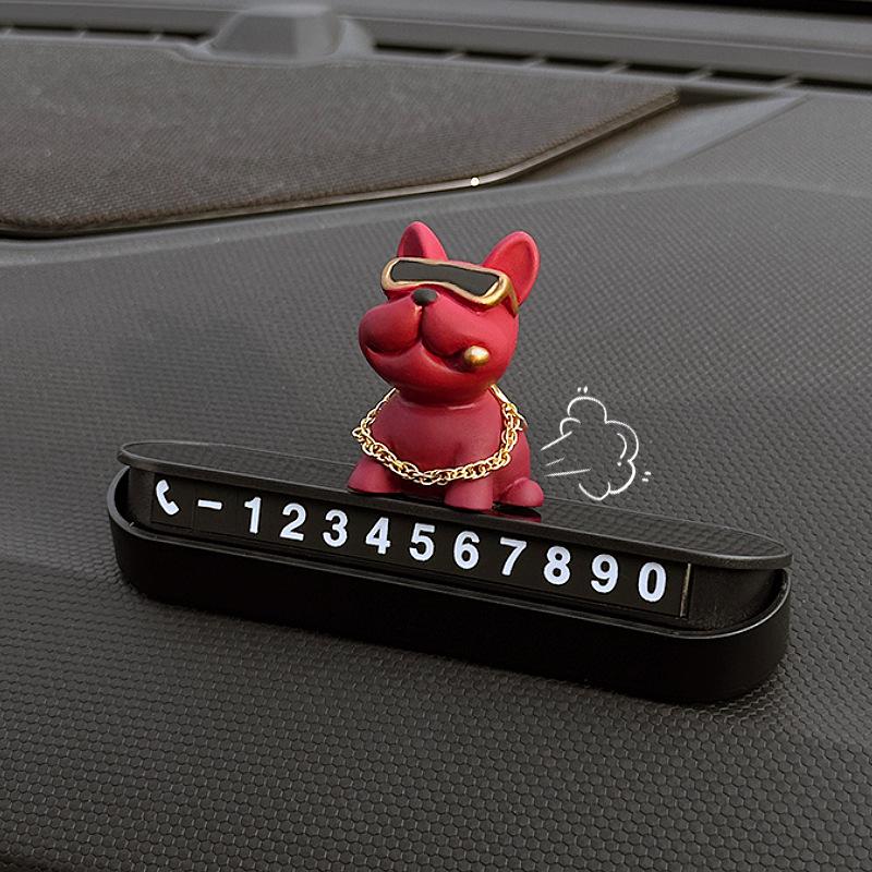 French Bulldog Temporary Parking Phone Number Plate