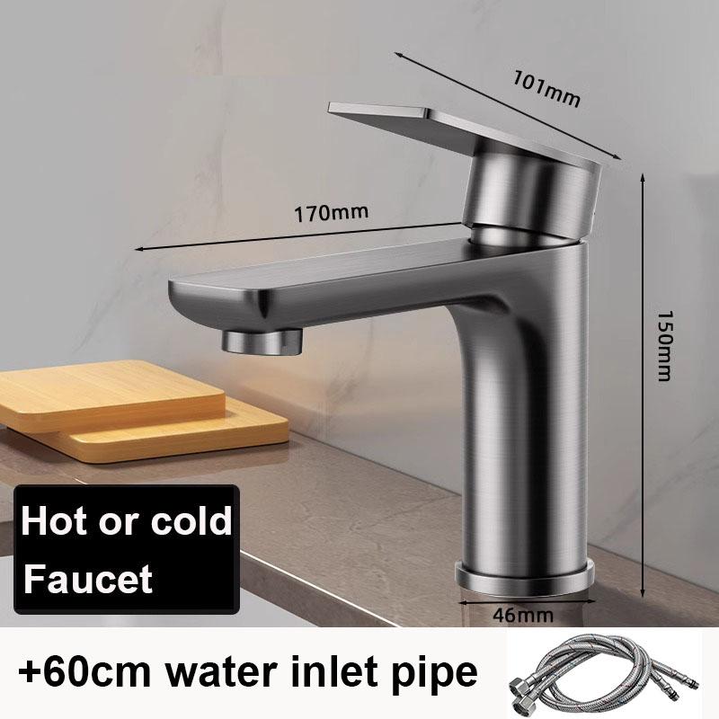 

Черные Утолщенные из нержавеющей стали Смесители для ванной Горячей и холодной воды Смесители для туалетного столика Ванная комната Кухонная раковина Смесители