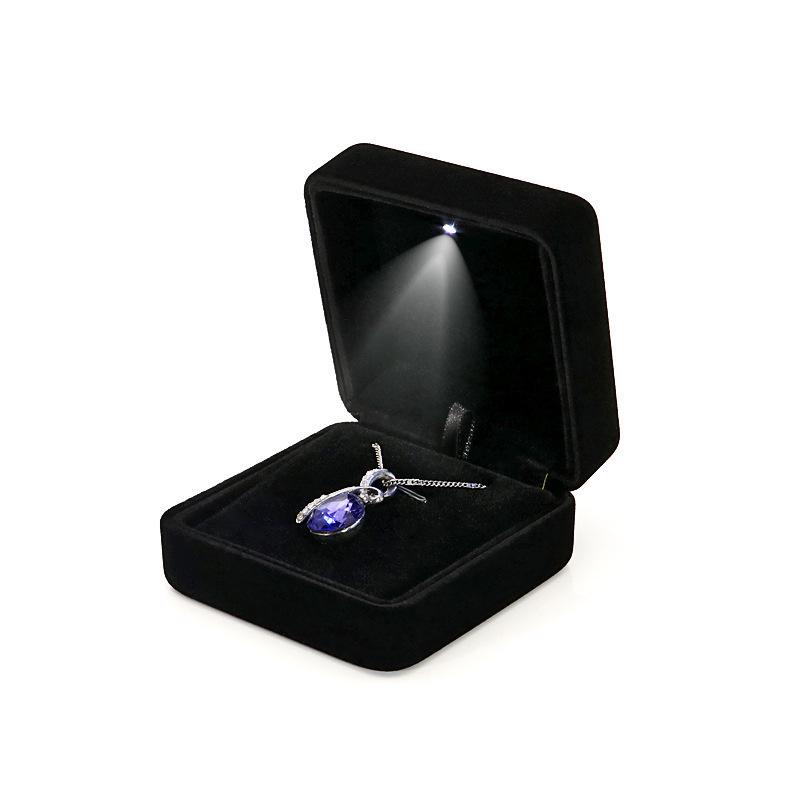 LED Light Jewelry Gift Box for Engagement Rings, Bracelets, Bangles, and Necklaces