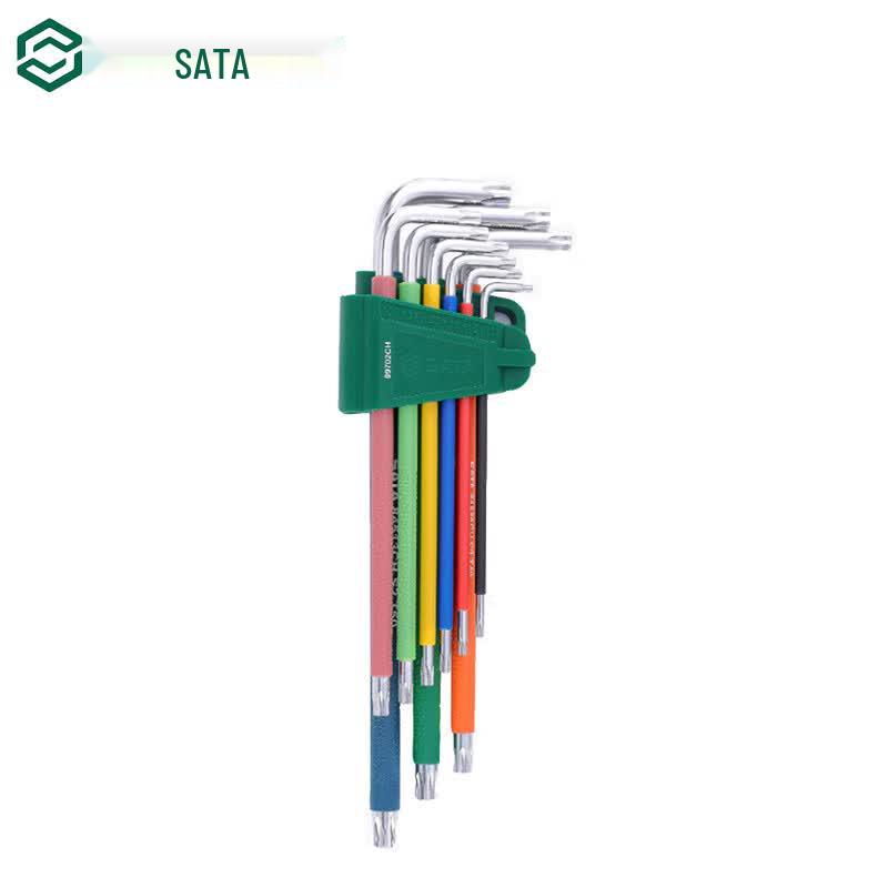 SATA Rainbow Series 9-Piece Extra Long Torx Hex Key Wrench Set S2