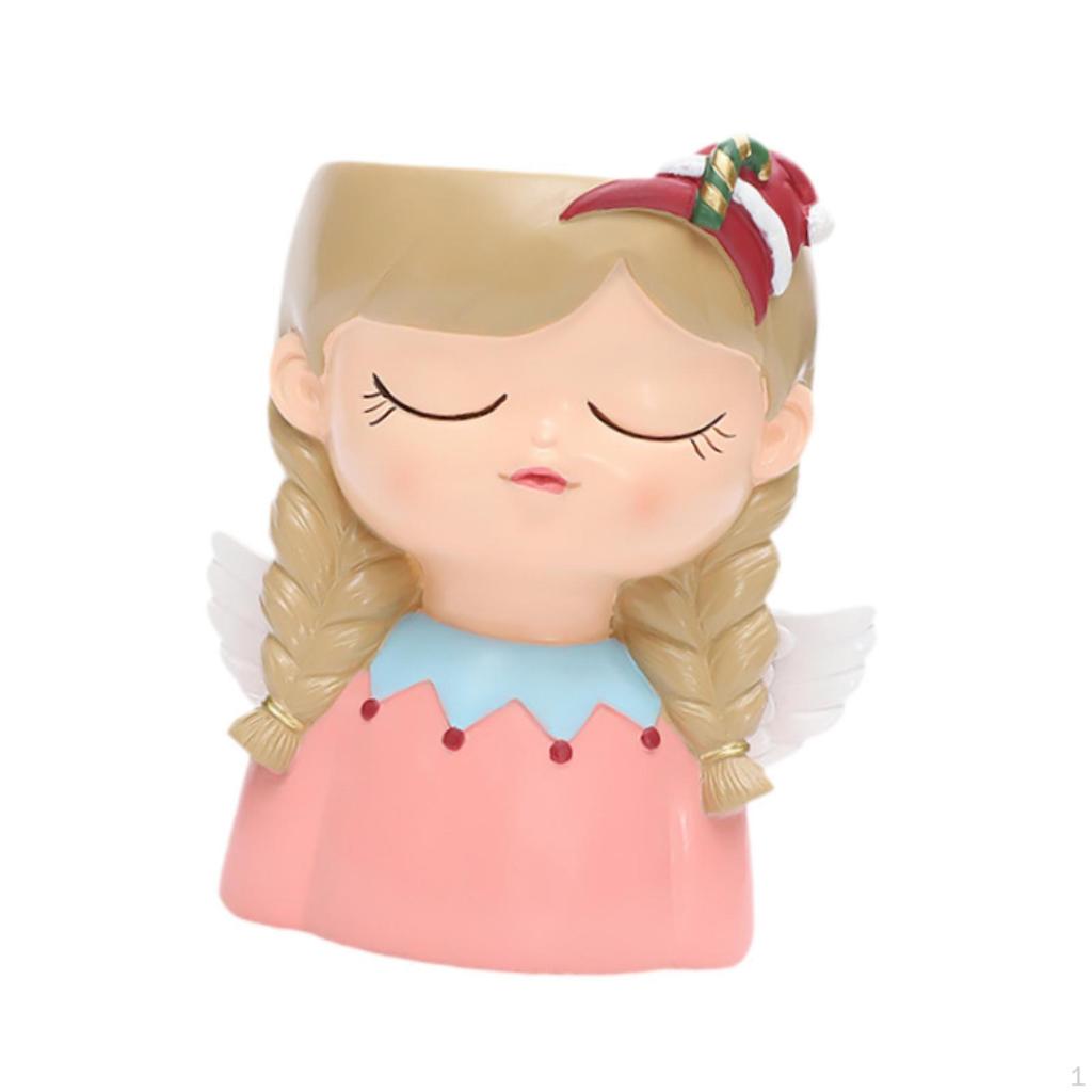 Creative Cute Girl-Shaped Resin Plant Pot, Decorative Indoor And Outdoor Tabletop Flower