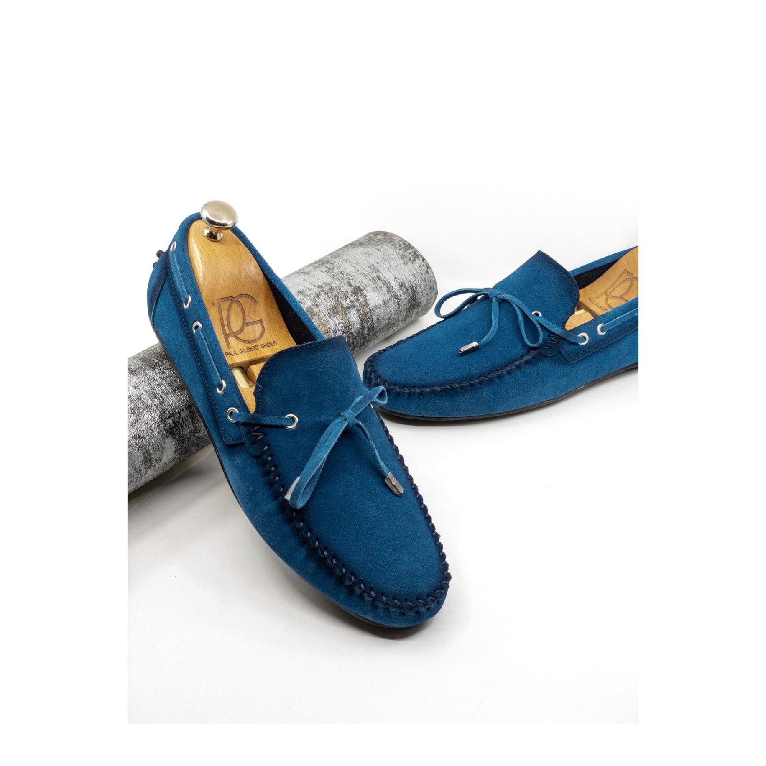 

Men s Blue Genuine Leather Loafer Shoes 40