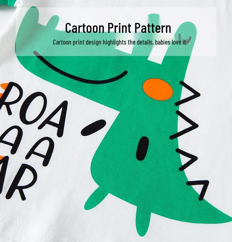 Boys' Cartoon Korean-Style Pure Cotton Short-Sleeve T-Shirt