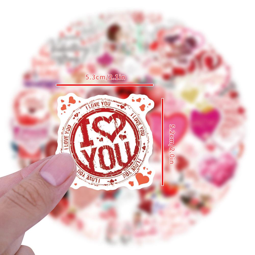100 Valentine's Day Graffiti Stickers Water Cup Mobile Phone Case DIY Love Wedding Personalized Decoration Stickers