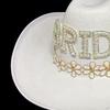 Elegant Pearl Embellished Cowgirl Hat for Halloween and Costume Parties