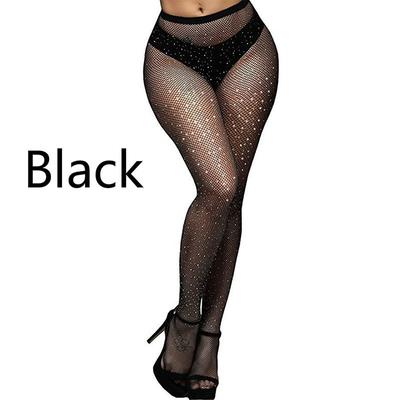 Weihnachtsgeschenke Neue Mode frauen Kristall Strass Elastische Schwarze Strümpfe Fischnetz Strumpfhosen Unterwäsche Femmes Bas Strümpfe