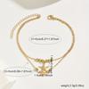 Exquisite Ball Bead Starfish Pendant Double-layer Ankle Chain Elegant O-chain Foot Chain Women's Summer Beach Party Foot Zircon