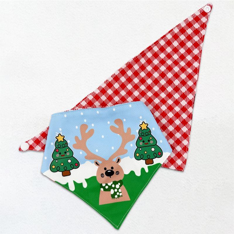 Pet Christmas Dog Cartoon Cute Scarf Towel for Small, Medium and Large Dogs with Fur Holiday Decoration
