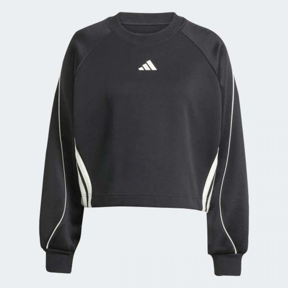 Adidas Women S Stadium 3 Stripe Crewneck SweatShirt Soft Layer 3 Stripe