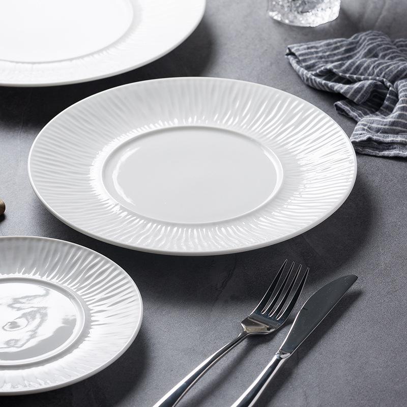 Nordic Western Food Plate Steak Plate Special Bone Plate Personalized Home Pasta Plate Restaurant Hotel Ceramic Tableware