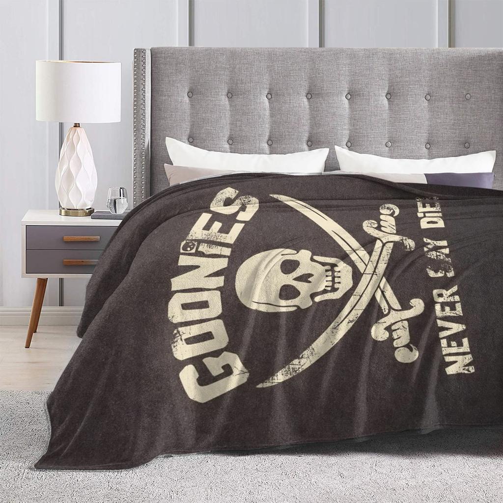 The Goonies Never Say Die  Super Soft Blankets  Camping Plush Throw Blanket Novelty Couch Chair Flannel Bedspread Sofa Bed Cover