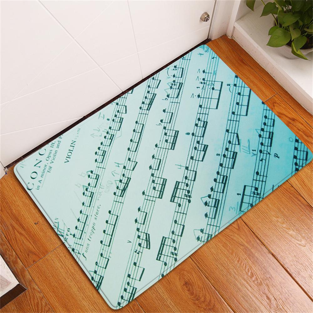 Black Music Note Carpets Dirt-resistant Entrance Doormats Anti-slip Floor Mats Home Decor Carpet for Bathroom Kitchen Rug