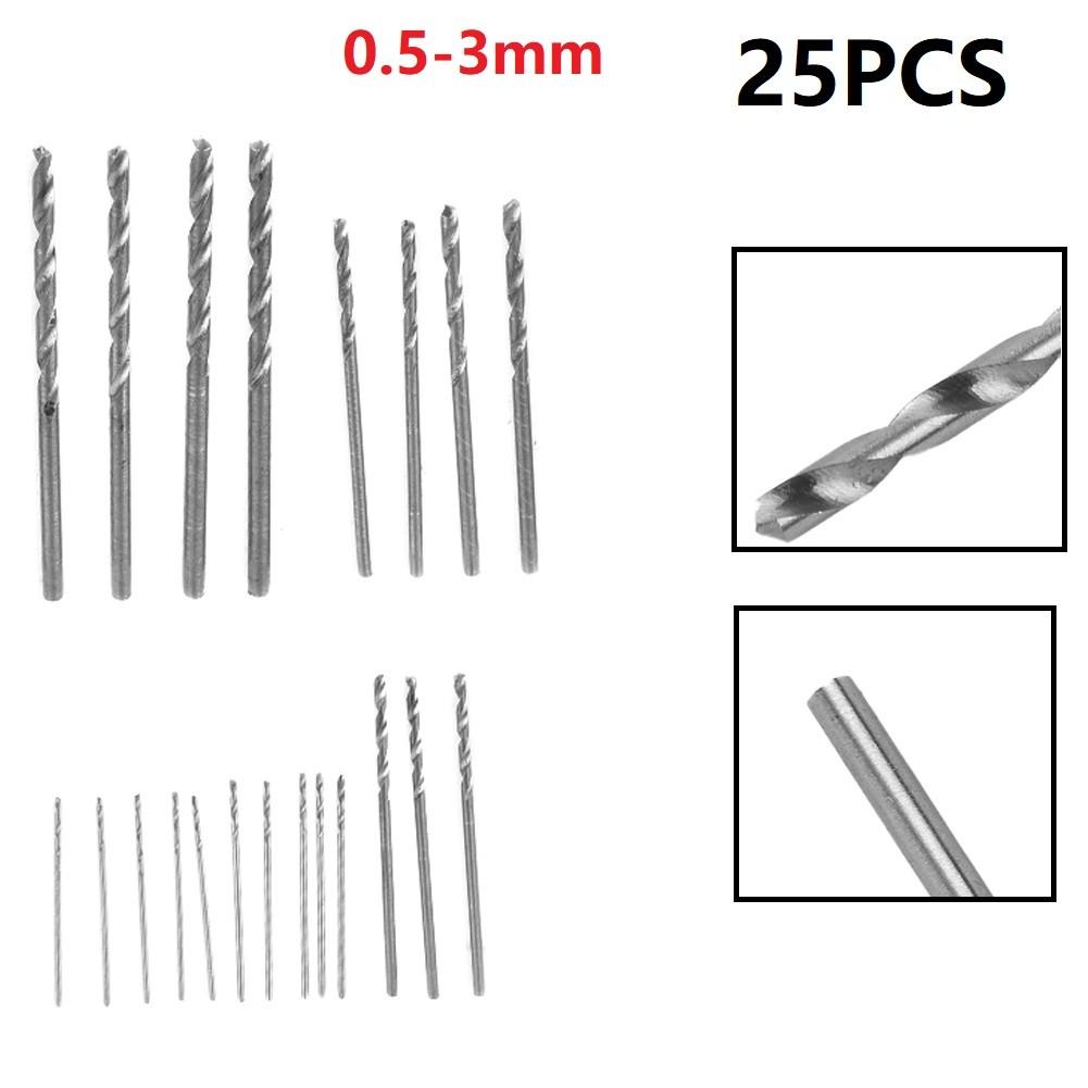 

0.5mm-3mm Drill Bit 25Pcs Mini Low Cutting Resistance