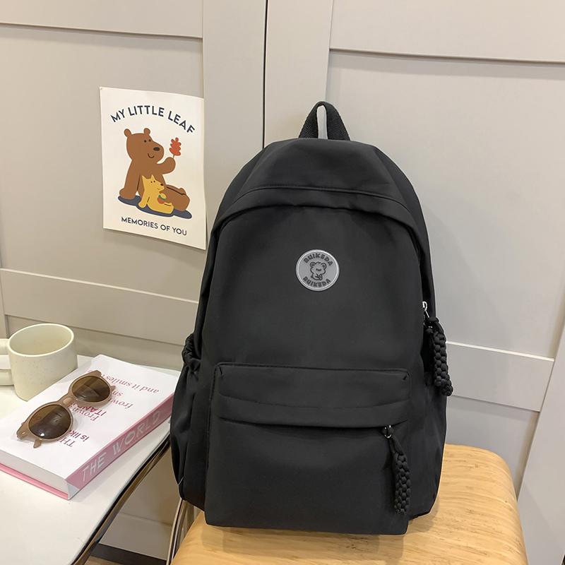 Student School Bag Women's Large Capacity Backpack Solid Color Backpack