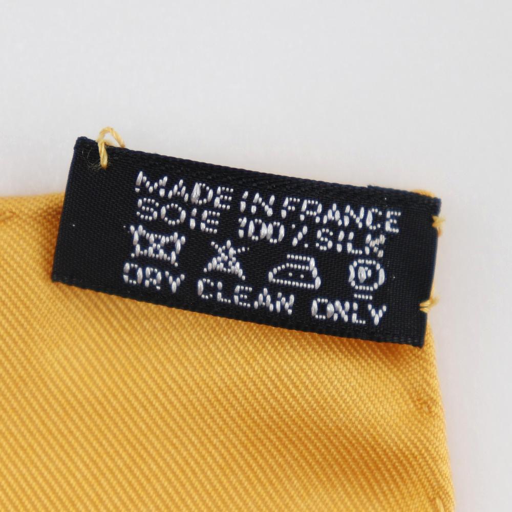 HERMES Carree90 scarf TERRES PRECIEUSES Orange/Blue / beige silk Women Used