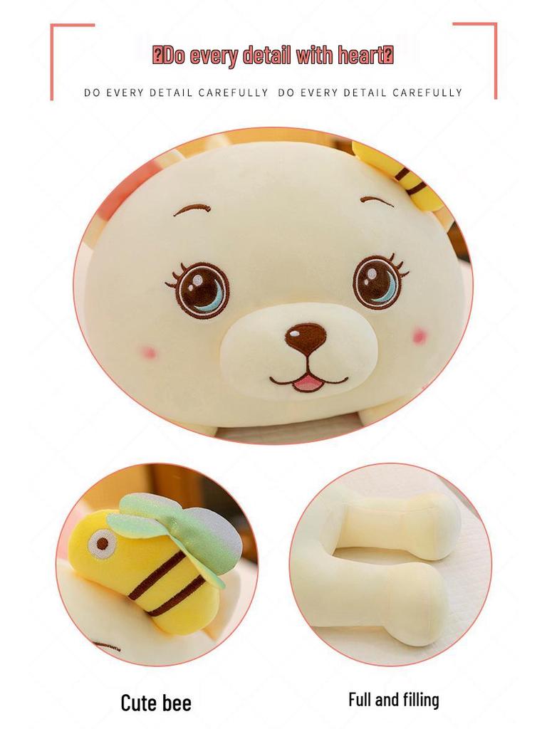 Adorable Soft Bee Bear Hugging Pillow Plush Toy, Great Gift for Girlfriend's Birthday