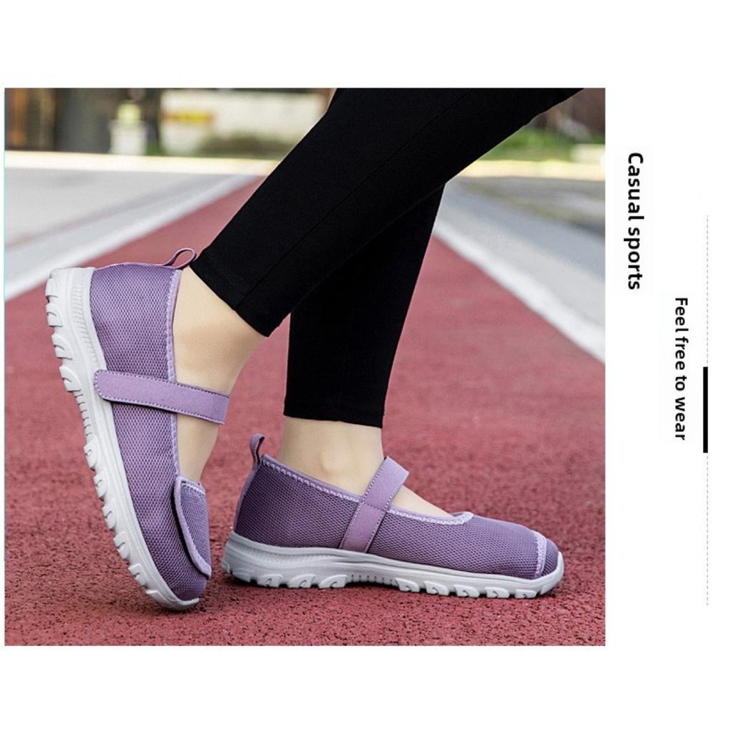 Ladies' Barefoot Walking Shoes, Velcro Adjustable Flat Shoes, Arthritis Edema Casual Shoes, Breathable and Convenient Slip In Sports Shoes