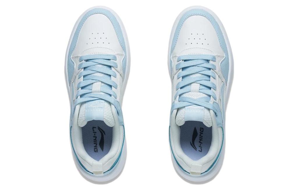 Li Ning Line 2.0 Slip Resistant Abrasion Resistant Low Top Skateboard Shoes Women's White Blue AGCT338-3