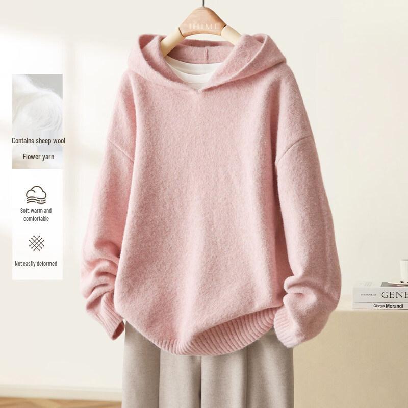 IHIMI Women s Hooded Knitted Top M