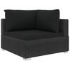 11 Piece Garden Lounge Set with Cushions Poly Rattan Black
