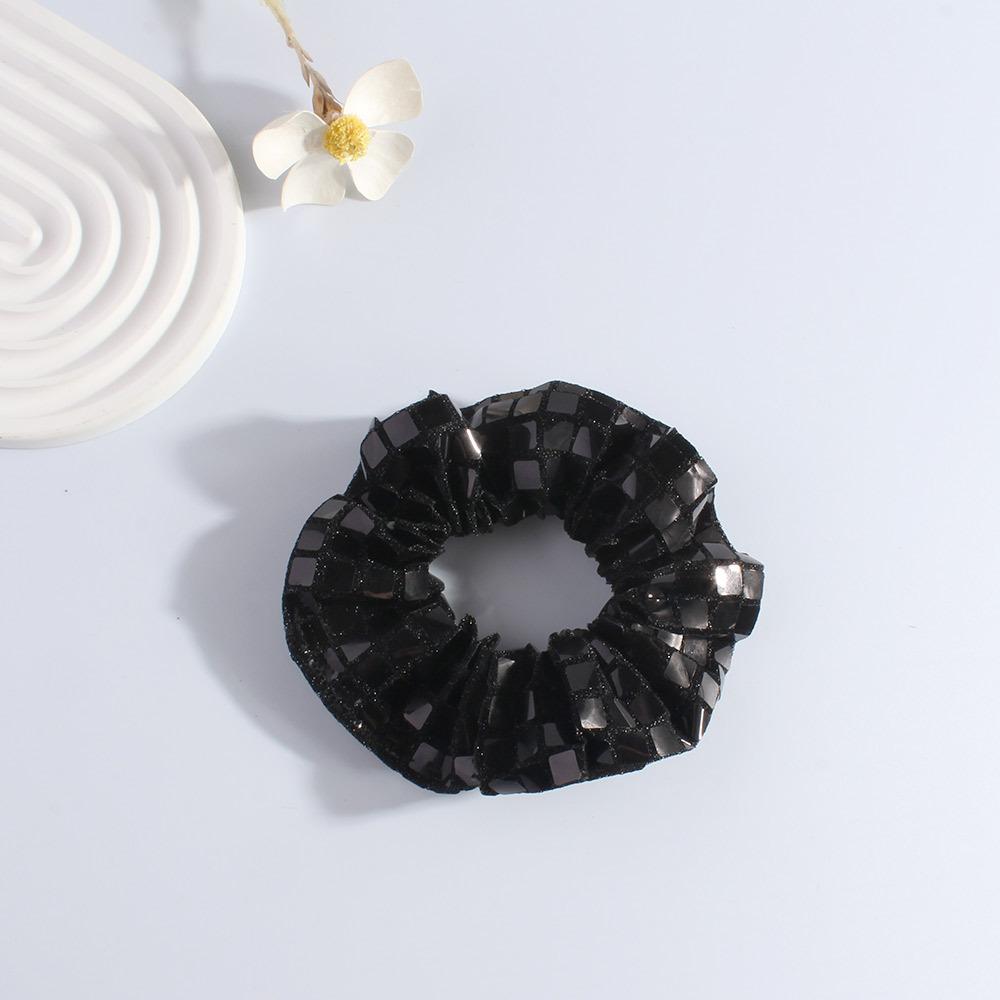 

Новая Мода Большие Скранчи Для Женщин Серебристые Пайетки Блестящий Шар Вечеринка Черные Резинки для Хвоста Завязки Повязка для Волос Девочки Повязка на Голову