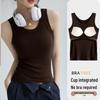 Damen Sommer Modal Geripptes Trägertop mit integriertem BH