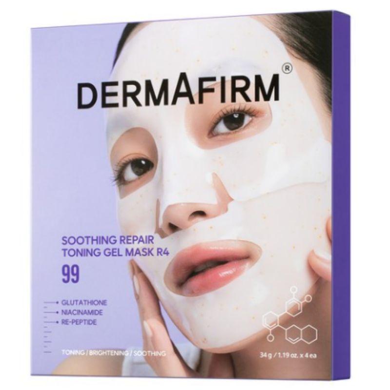 Dermafirm Soothing Repair Toning Gel Mask R4 Calming Hydrating Sheet Mask Set 4pcs
