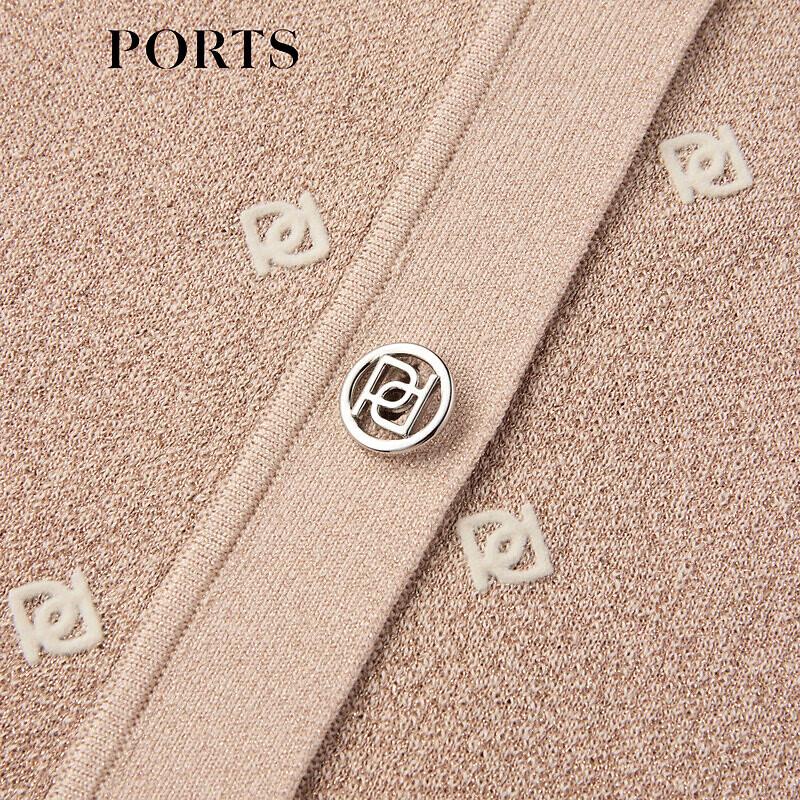 PORTS Women's V-Neck Botanical Knit Sweater