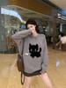 Cartoon Kitten Long-Sleeve Sweater - 2024 Autumn/Winter Knit Top for Women