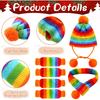 Saintrygo 12 Pcs Dog Leg Warmers Hat Scarf Set Winter Knitted Dog Costume Set Include Warm Striped Hat Small Scarf Leg Warmers for Pet Cat Puppy, S