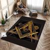Masonic Rug - Sun Moon & Eye Design, Non-Slip Polyester Mat for Living Room & Bedroom, Hand Washable Decor