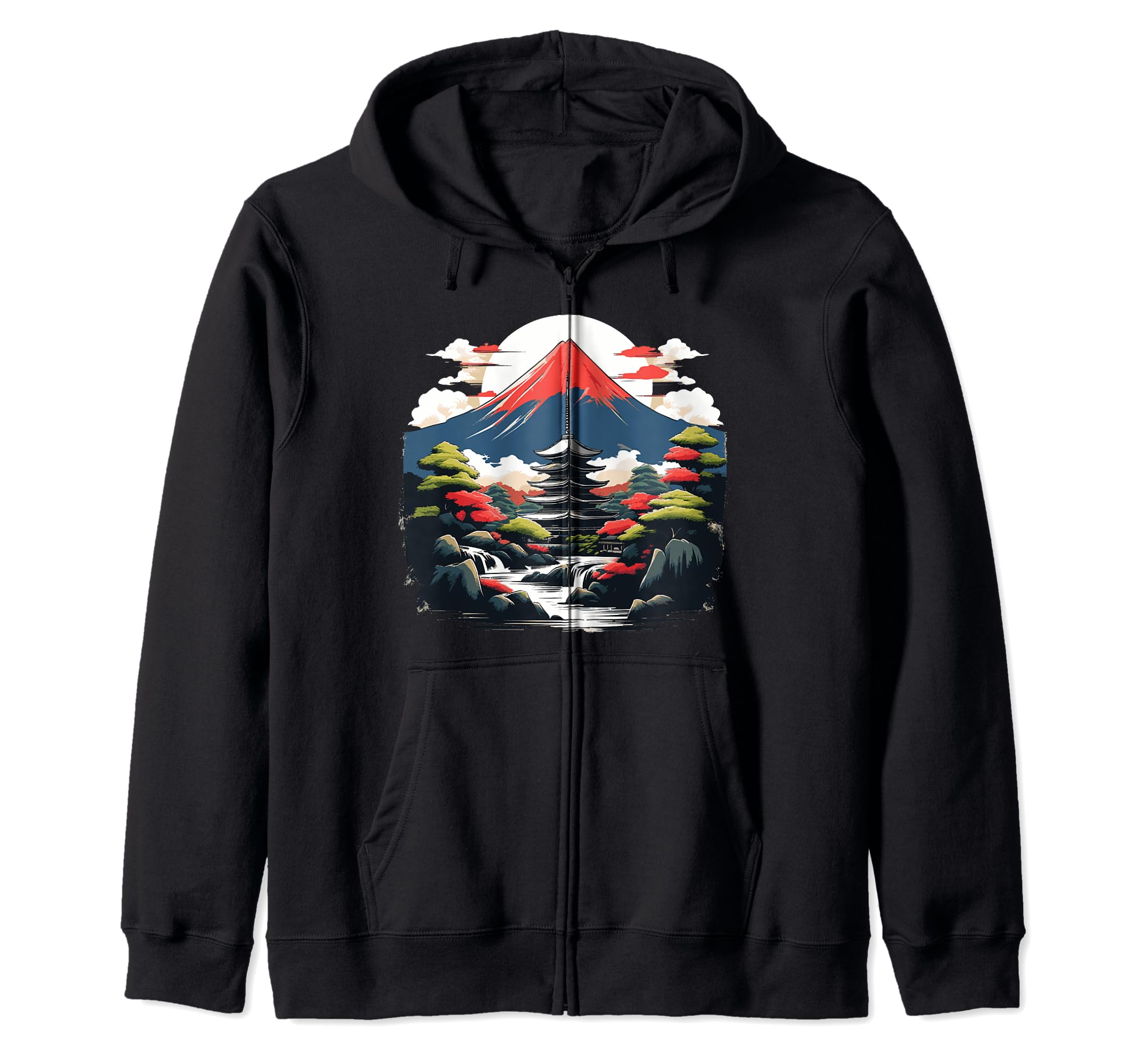 

Temple Asia Japanese Landscape Cherry Blossom Souvenir Hiking Zip Hoodie