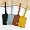 Durable PU Leather Luggage Tag Anti Lost Thickened Suitcase Label Airplane Buckle Flip Cover Boarding Pass Luggage