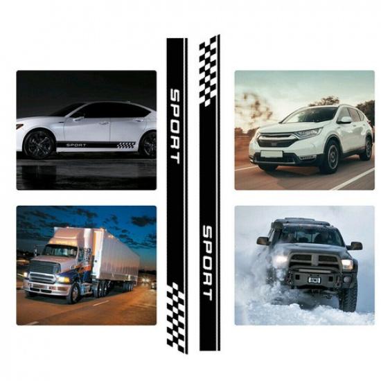 Pair Car Decal Racing Side Body Vinyl Trim Graphic Sticker Exterior Accessories