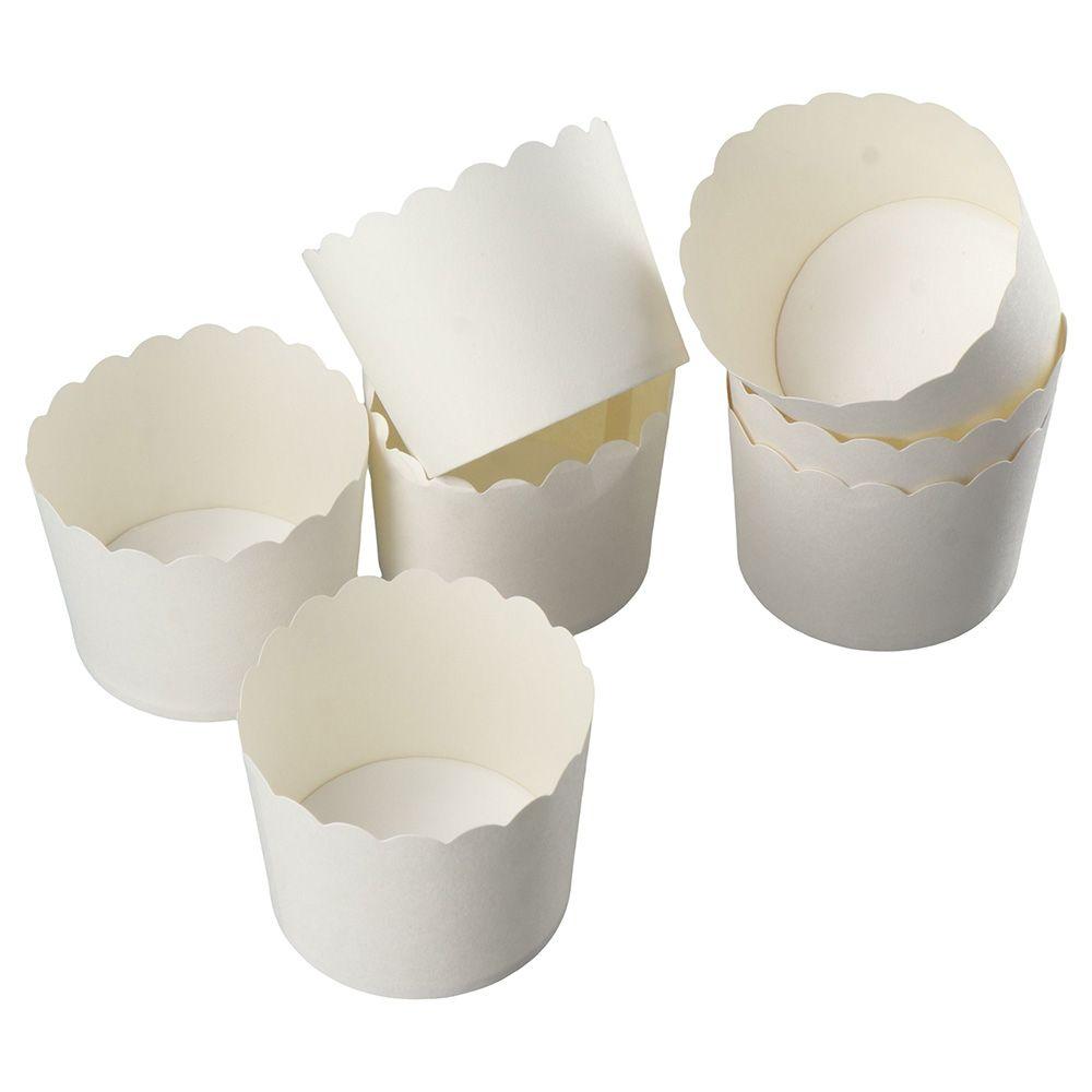 50 Pcs New Large Paper Baking Cups White 2.8'' Greaseproof Baking Cups Cylindrical Shape Cake Paper Baking Cups Baking