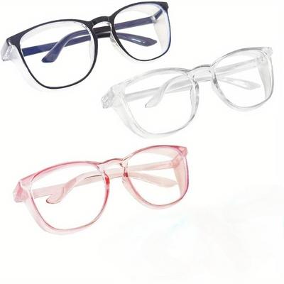 3 Stück Damen Herren Krankenschwestern Antibeschlag Transparent Modische Schutzbrille mit Seitenschutz Erwachsene Augenschutz Sicherheitsbrille