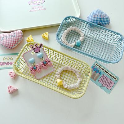 Desktop Storage Basket Ins Metal Sundries Organizer Basket Photocard Case Office Stationery Home Supplies Make Up Sorting Holder