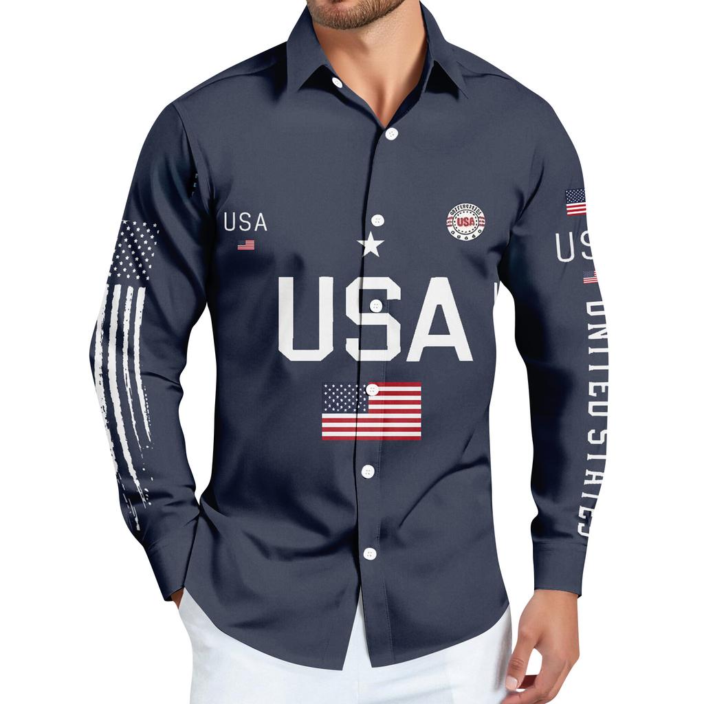 Men's Shirt American Founding Printed Long Sleeve Button-Down Shirt