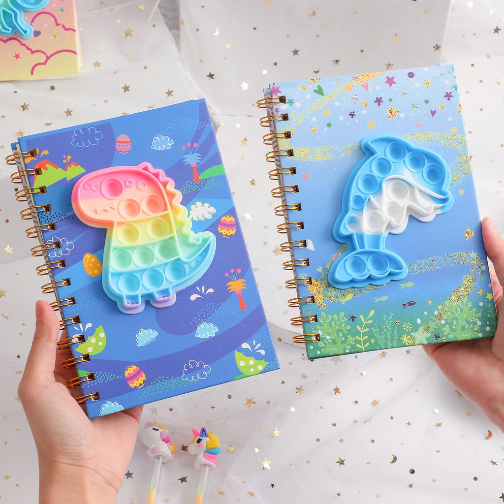 Niedliches Cartoon-Pinch-Bubbles-Dekompressions-Ordner-Notizbuch Kreativer Spaß Kinder-Schreibwaren-Geschenk Tagebuch Journal Schulsachen
