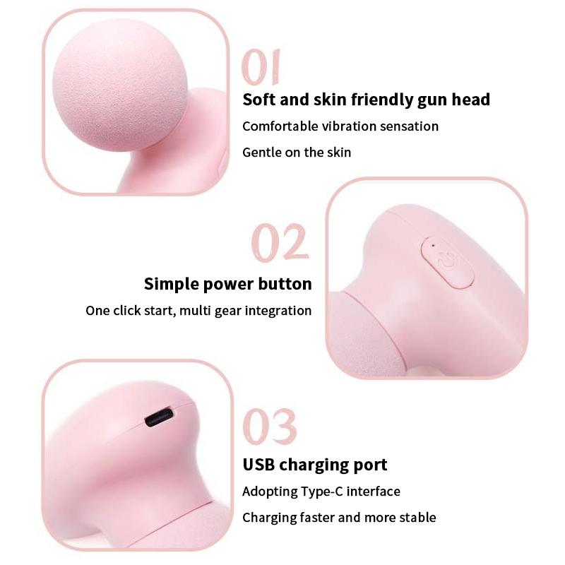 Portable Mini Electric Massage Facial Percussion Pistol Massager Body Deep Tissue Muscle Relaxation Pain Relief Body Massager