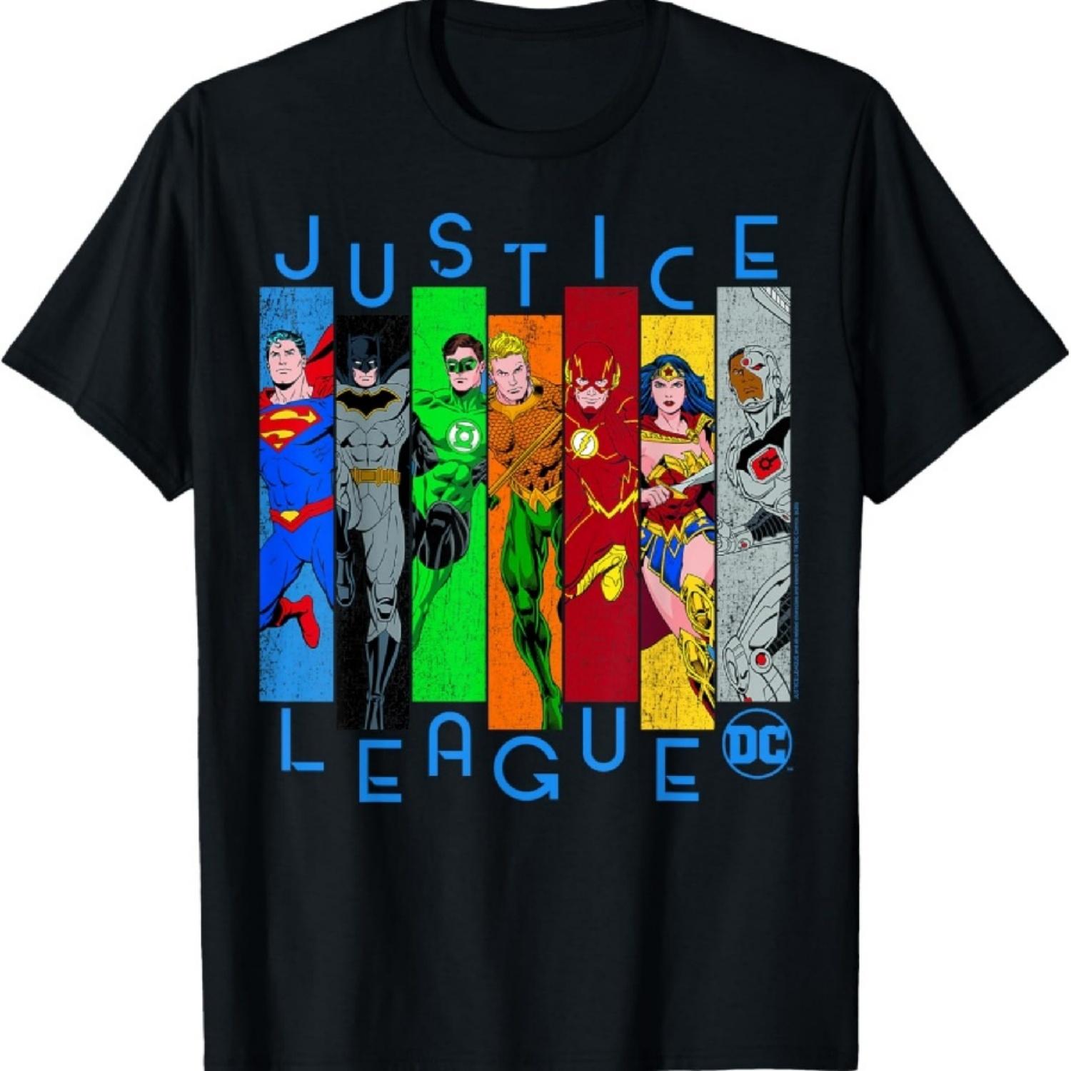 Футболка с панелями Лиги Справедливости DC Comics XXXXXL разноцветный