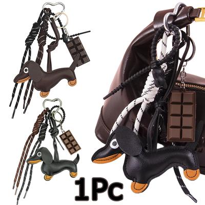 1PC Sausage Dog Daily Cute Practicality Delicate Touch Backpacks Keychain Carrying Natural Car Keys Fashion Gift