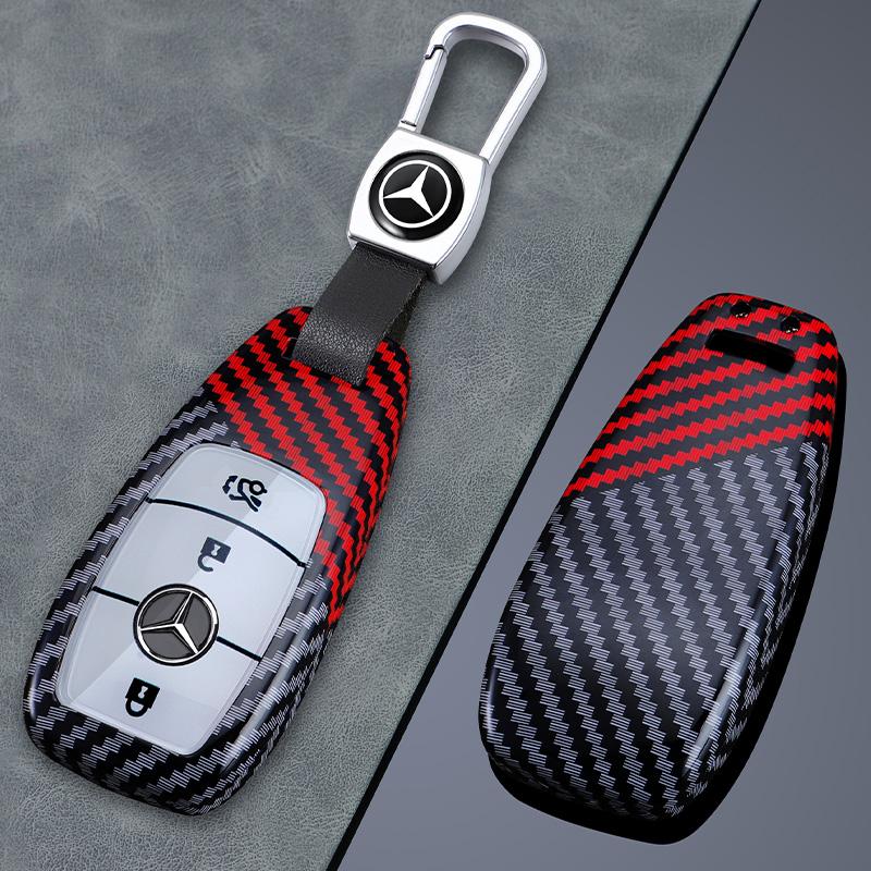 Carbon Fiber Car Key Case Cover Holder Shell For Mercedes Benz A C E S G Class GLC CLE CLA GLB GLS W177 W205 W213 W222 X167 AMG JS1