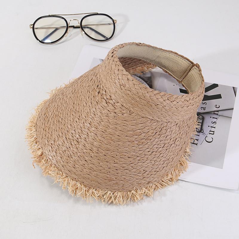 Summer Straw Hat With Daisy Print Wide Brim Sun Protection For Women Outdoor Casual