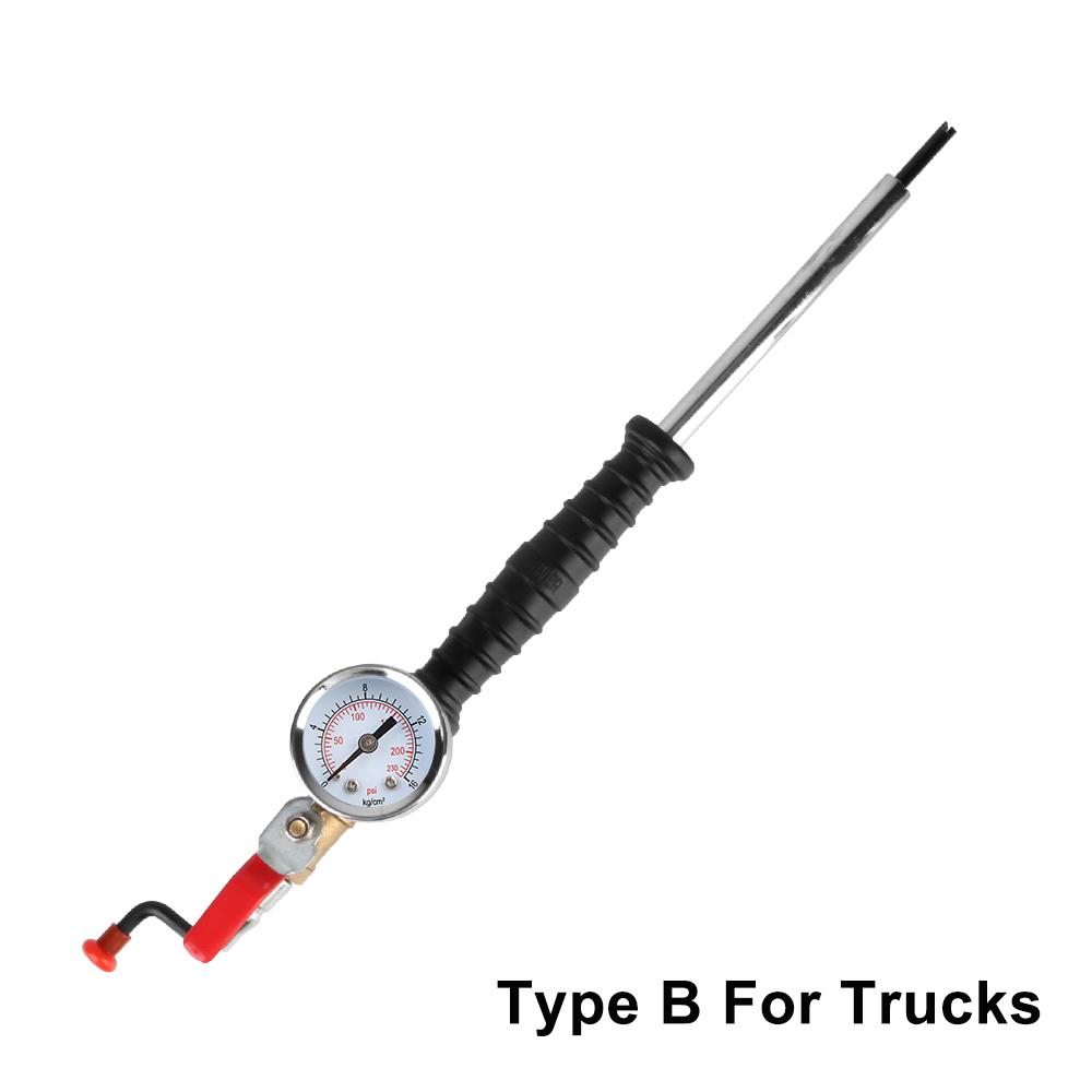 For Car Truck Vehicles Tire Repair Tools Car Tire Manometro Tire Inflator Rod With Tire Pressure Gauge 0-15Bar/220Psi Universal