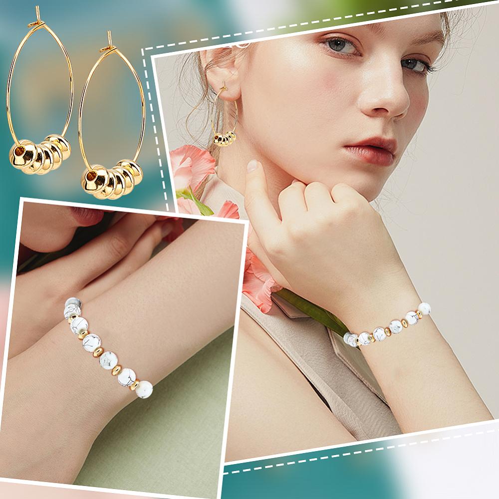 304 Stainless Steel Spacer Beads, Bicone, with Beads Container, Golden, 5.5x3mm, Hole: 1.8mm, About 100pcs/box