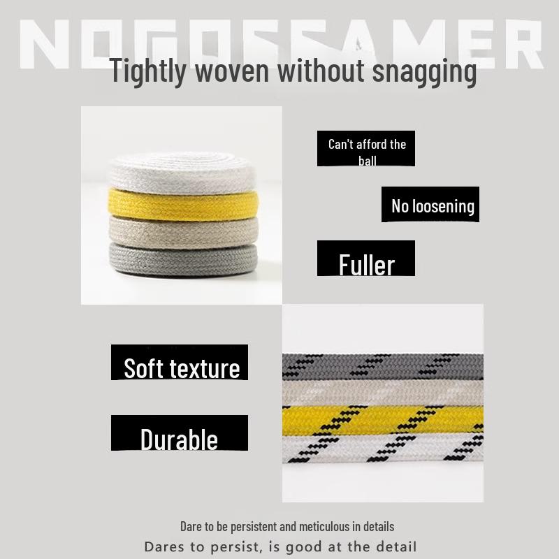 Compatible with Paris 3XL Sneakers: Flat, Wide Shoelace Ropes In White, Black, Blue, Yellow - Ideal for Dad Shoes