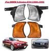 1 Pair Car Front Side Corner Lights No Blub Indicator Light Clear Yellow 63131384034 63131384033 For BMW 5-Series E34 1988-1995