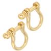 2 Σετ Κρίκος Αγκύρωσης Καθαρός Ορείχαλκος Τύπου U Μπρελόκ Γάντζος Χρυσή Συνδετική Αγκράφα 10mm